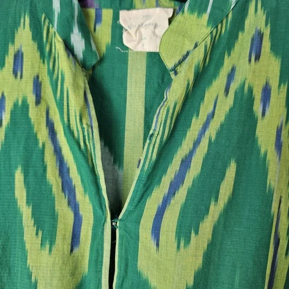 Guadalupe Anthropologie Green Maxi Dress Small Southwestern Boho LS Resortwear - Picture 6 of 10